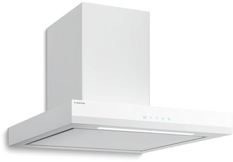 Klarstein Velaire Campana Extractora 60 cm - 600 m³/h, Eficiencia A++, LED, Táctil, Filtro Carbón, 3 Velocidades, Silenciosa, Integrable, Campanas Extractoras Cocina 60 cm, Blanco