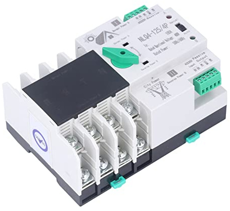 Stromumschalter 4 Polig 100A 230V Netzumschalter - Schneller Notstromumschalter, Automatischer 4P 63A Sicherungskasten Hauptschalter für PC und Schlafzimmer