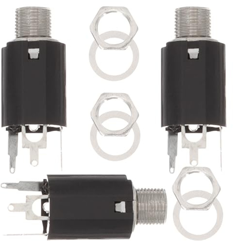 LOORGVEL 3pcs Female Stereo Socket Panel Mount Guitar Jack for Acoustic Classical Guitar DIY Repair Replacement with Noise Reduction and Craftsmanship