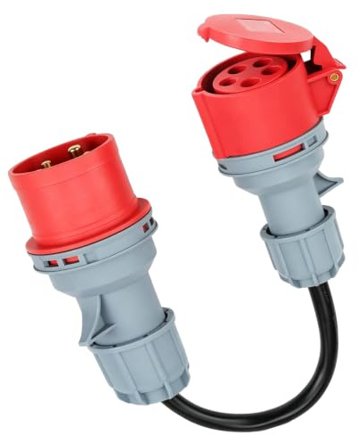 Sepzlly Adapter CEE 32A Mâle vers 16A Femelle 5 Broches Adaptateur Secteur Industriel IP44 Triphasé 380V-415V Câble 5 x 2,5mm² 50cm Prise Étanche pour Chantier Extérieur