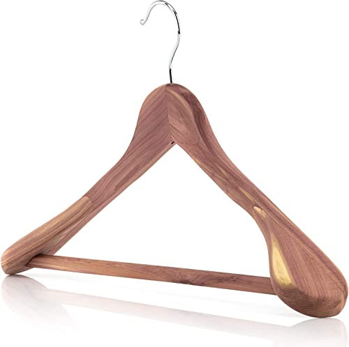 Hangerworld Lot de 5 cintres en Bois de cèdre avec épaules bombées pour Vestes Naturel
