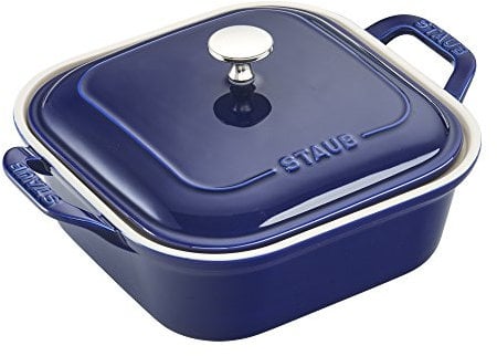 STAUB 40508-637 Square Covered Baking Dish, Ceramic, Dark Blue