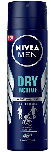 Nivea MEN Dry Active Deo Spray Antitranspirant mit starkem und zuverlässigem Deo-Schutz, Deodorant mit 48h Schutz, 150 ml