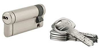 THIRARD - Demi-cylindre de serrure Trafic 12, 60x10mm, nickel, anti-arrachement, anti-perçage, anti-casse, 5 clés