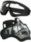Airsoft Maske und Goggles Set, Half Face Full Steel Mesh Maske und Schutzbrillen für CS/Jagd/Paintball/Schießen (Schwarze Schädel Maske)