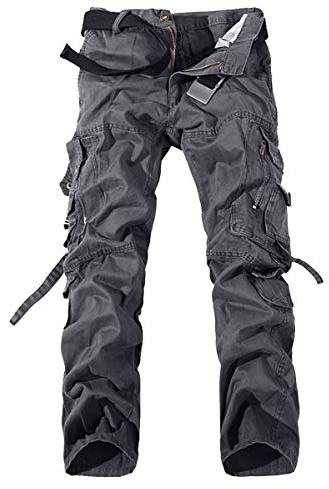 Kuson Hommes Pantalons 100% Coton Cargo Sport Multi-Poches Epais Outdoor Lâche