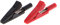 Lot de 2 adaptateurs femelles isolés avec pince crocodile 2 mm Noir/rouge