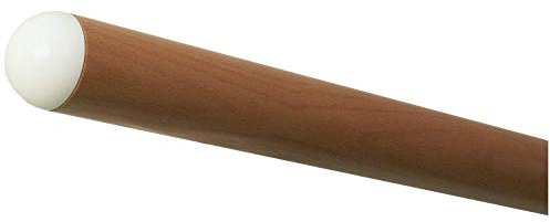 TIBU Buche Holz Handlauf Geländer 30-500 cm weiße Edelstahl Enden Wandhandlauf Wand Treppe, Länge 2600 mm / 260 cm / 2,6 m und Endstück halbrunde weiße Endkappe