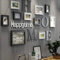 LONG Bilderrahmen Collage Massivholz Kombination Wohnzimmer-Foto-Rahmen-Wand kreatives Restaurant Hintergrund Wanddekoration (Farbe : Schwarz)