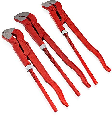 Bituxx S-Maul Rohrzange Wasserpumpenzange Zange Eckrohrzange verstellbar (3er Set (1/1,5/2 Zoll))