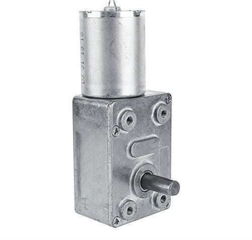 Moteur de Réduction 12V DC 2RPM, Tout en métal Motoréducteur à Vis sans Fin à Couple Élevé Réversible, pour Portes et Fenêtres, Machine à Ouvrir La Porte, Mini - treuil