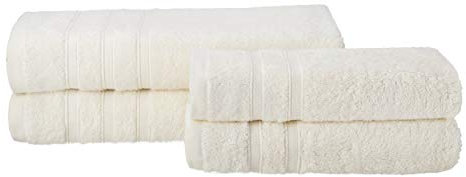 4er Handtücher Natur | 50% Bambus & 50% Baumwolle | ÖKO-TEX Standard Zertifiziert | Nachhaltige Premium Qualität 450 g/m²