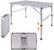 Mesa Plegable de Aluminio portátil de 90 cm, para jardín, Barbacoa, Camping, 2 Engranajes, Altura Ajustable, Mesa Plegable de Ligero para Cocina al Aire Libre, tamaño desplegado: 90 x 67/37 cm