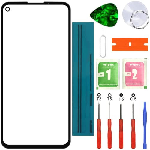 XFU Touchscreen Original Frontglas Displayglas Ersatz Reparaturset Kompatibel mit Google Pixel 4A 4G 5.81 Zoll Mit Reparaturwerkzeugen und Spezialkleber(Schwarz)