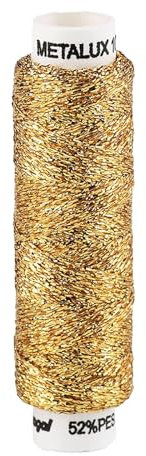 maDDma ® Metallgarn Stickgarn Nähgarn 100m metallic Faden Effekt Applikation, Gold, Polyester-Mischung