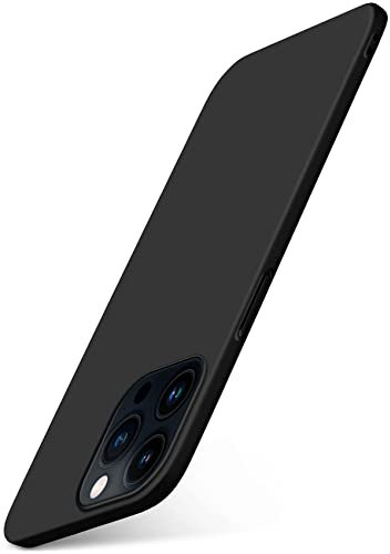 moex Alpha Case für Apple iPhone 13 Pro Hülle Ultra Dünn, Schutzhülle mit erhöhtem Kameraschutz, Slim Cover Hardcase Backcover, Dünnste Handyhülle Minimalistisch, Matt Schwarz