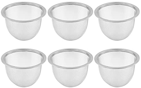 CENPEK 6Pcs Metal Tea Filter Metal Teapot Replacement Mesh Strainer Insert for Coffee Tea Maker Coffee Brewers-72 * 60mm
