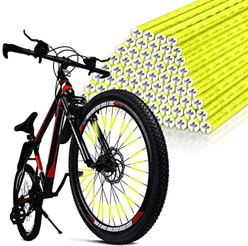 Flintronic 96 Stück Speichenreflektoren Fahrrad, wasserdichter Speichenreflektor Einfach zu montierende Speichenräder, mit 360° Warn-Reflexionsmaterial für alle gängigen Speichenräder
