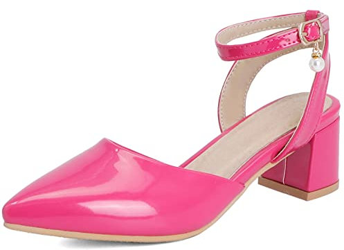 Vrupons Scarpe con tacco alto da donna con punta a punta, Fucsia, 41 EU