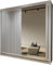 SLIDING WARDROBE 4U Burg Modern Free Standing Stylish Sliding Mirror Door Wardrobe and 3 Sizes (White, 203cm)