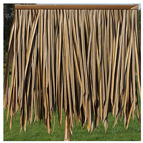 Pealihuy Palm Runner Rolldach Strohdach Bootsjalousien Gras Tiki-Hütte Grasdach Regenschirmabdeckung Minibar Dach Und Terrassen-Sonnenschutz,9 STK