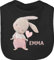 Baby Lätzchen - Süßer Hase Mädchen mit Name personalisiert I Häschen I Rabbit I Langohr I Süße Hasen - Unisize - Schwarz - babygeschenke zu ostern babygeschenk personlisiert hasenmotiv emma