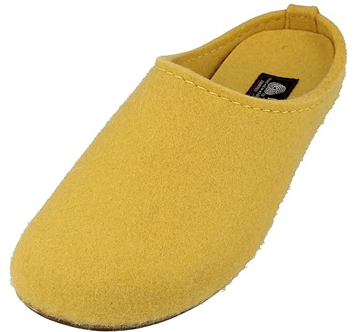 HAFLINGER Everest Fundus Filzpantoffeln im schlichten Design Leuchtgelb, Gr. 40
