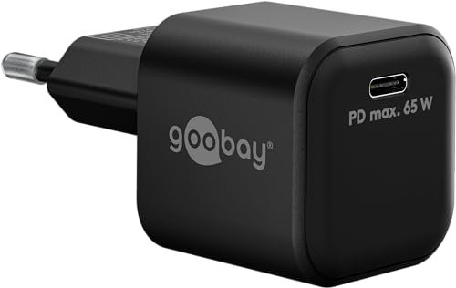 Goobay USB C PD - Cargador rápido (65 W) / Quick Charger/Cargador USB C para Samsung, iPhone, iPad, MacBook Adaptador de carga para enchufe de corriente / alimentación para cable de carga/negro 65369