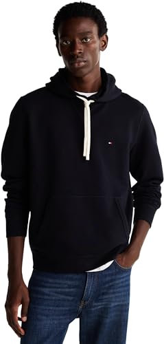 Tommy Hilfiger Sweat à Capuche Homme Essential Fleece Regular Fit, Bleu (Desert Sky), M