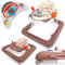 Sun Baby Girello per Bambini, Primi Passi con pulsanti, volante, specchietti, ruote in gomma, regolabile in altezza (Marrone)