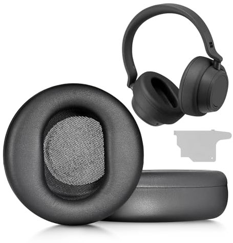 XBERSTAR Ear Pads Replacement Compatible with Microsoft Surface GEN I & II Headphones, Black/Grey, Protein Leather + Memory Foam