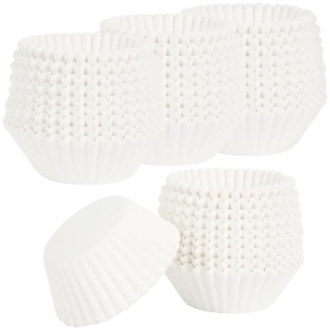 MilyaDE 1000 Stück Muffinförmchen Papier Weiß Cupcake Förmchen, Muffinform Hitzebeständig Fettdicht 6cm
