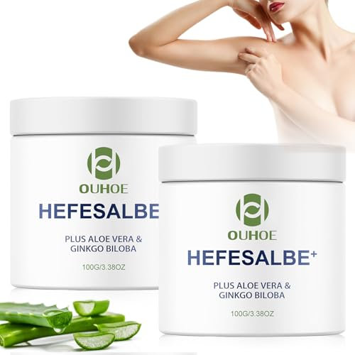 Hefe-Salbe, Yeast Ointment,Reibeisenhaut Creme,Hefesalbe Mit dem Plus an Aloe Vera & Ginkgo Biloba,Hautreparatur-Hefecreme für Reibeisenhaut und trockener Haut,Für alle Hauttypen(2 PCS)
