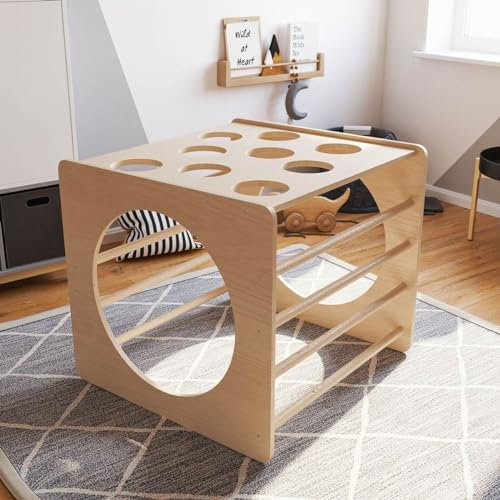 ArtKid Kletterwürfel aus Kiefernholz - Indoor Klettergerüst und Sprossenwand für Kinder, Spielturm, Spielplatz