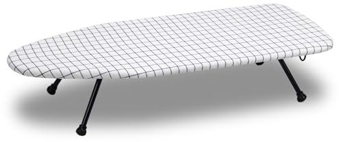 Duwee Table à repasser 30,5 x 76,2 cm avec housse résistante à la chaleur et rembourrage en feutre épais, petites planches à repasser robustes avec pieds antidérapants, gain de place, blanc