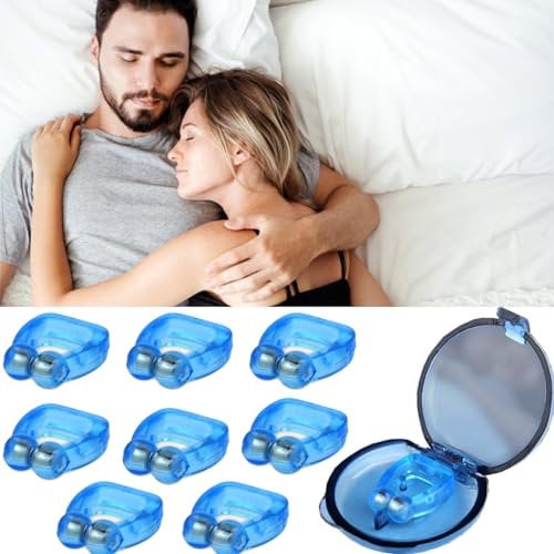 zykssy 8 Stück Schnarchstopper Anti Schnarch,Anti Schnarch Nasenspreizer,Anti Schnarch Magnet NasenClip,Anti Schnarch Gerät,Verbesserung der Atmung, Anti Snoring zur Besser Schlafen.