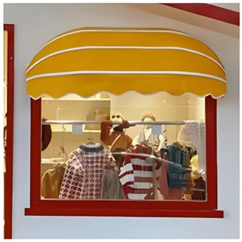 Fenster/Eingang Markise, Französisch Gebogene Einziehbare Markise, UV-Schutz Falttür Vordach, Für Outdoor-Dekoration Patio Garten, Farbe Und Größe Können Angepasst Werden (Farbe : Gelb, Größe : 90X6