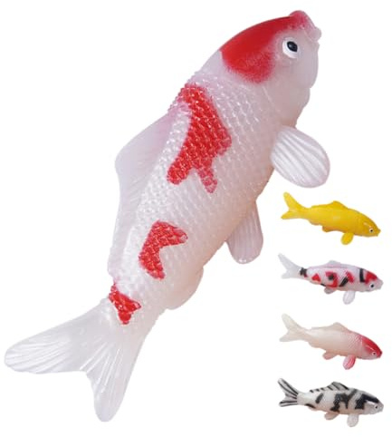 Ciieeo 5pcs Fake Fish Aquarium Figurine Plastic Goldfish Realistic Artificial Statue Koi Decor Real Figures Pond Tank Decorations Accessories Garden Ornaments Props
