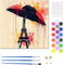Malen Nach Zahlen Erwachsene Eiffelturm-Regenschirm, Paint by Numbers Malen Nach Zahlen, Handgemalt Ölgemälde Kit für Anfänger Erwachsene Mit 3-Pinseln und Acrylfarbe für Home Decor 55x55cm U-9