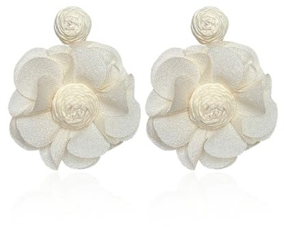 KBRPEY Bunte Blumen Ohrringe aus Stoff - Hypoallergene Tropfen Ohrstecker, Modeschmuck Geschenk für Damen, Frauen, Mädchen zum Geburtstag, Jahrestag