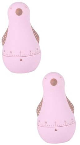 Cabilock 2 Piezas Temporizador De Relojería Temporizador De Cocina para Hornear Niños De Alarma De Cocina Despertadores para Niños Relojes De Alarma para Rosa