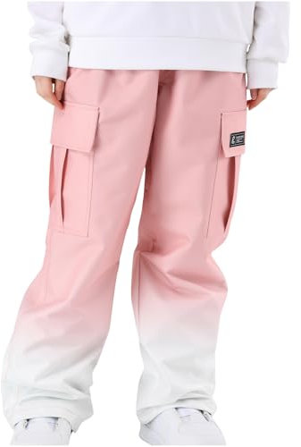 SMUXP Damen-Skihose, Batikfärbung, winddicht, wasserdicht, Softshell-Isolierte Hose für Snowboarden, Wandern, Winter, Outdoor, 2025 Happy New Year, Freitag, Schwarz, rose, XS