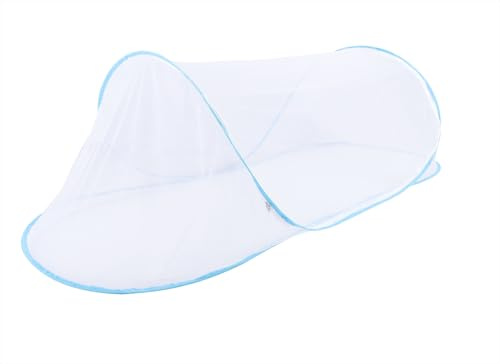Zanzariera grande da 180 x 81 x 55 cm, tenda pieghevole portatile per zanzare, zanzariera da campeggio con fondo a rete, per letto, campeggio, viaggi, patio (blu)