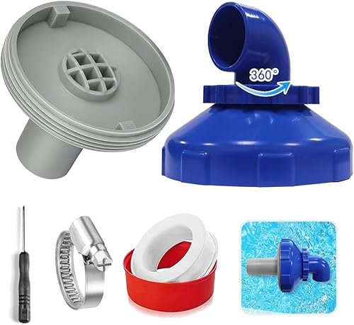 Grillix Ugello per Piscina, Bocchetta Piscina con Testa Orientabile Girevole a 360°, con Uscita Erogatore Accessori per Connettore, Regolabile, per Le Drainage des piscines