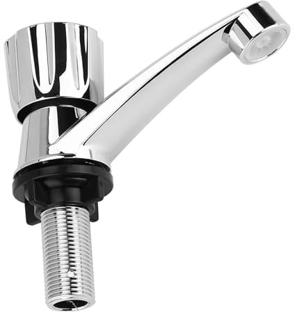 Tomvorks Einkaltes ABS -Kunststoff Wasserhahn mit 1/4 Drehverschluss, G1/2 -Fadenverbindung, Ideal für Badezimmer, Spüle Accessoires (Louvre G1/2)