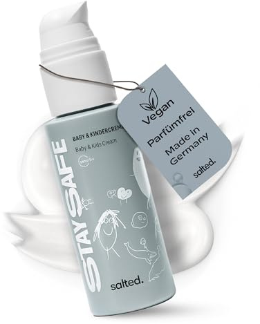 salted. Baby- und Kindercreme | 100 ml | Pflegt und beruhigt | Spendet Feuchtigkeit | Besonders sanft für Schutz sensibler und trockener Haut | Gesichtscreme und Körpercreme | Vegan | Parfümfrei
