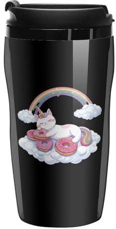 Unicorn Cat Coffee Mug with Lid Insulated Tumbler Reusable Travel Mugs Drink Cup 250ml