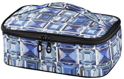 miaozhen Lonchera rectangular para mujer, diseño cuadrado de cristal de zafiro, loncheras de camping para la escuela