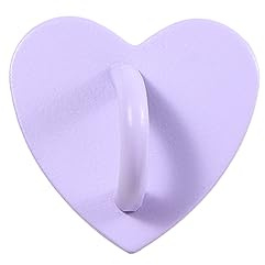 2 Pack Cell Phone Finger Ring, Heart Phone Grip,Metal Phone Finger Grip Loop Stand Holder DIY Keychain Hooks & Charm for Phone Case(Purple)
