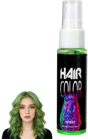 Haarspray Farbe,Temporäres Haarfarbe Grün,Liquid Green Hair Color Spray,Waschbar & Schnell trocknend,Haarspray Farbe für Halloween, Karneval, Cosplay,Farbiges Hair Dye Spray für Party (30 ml)